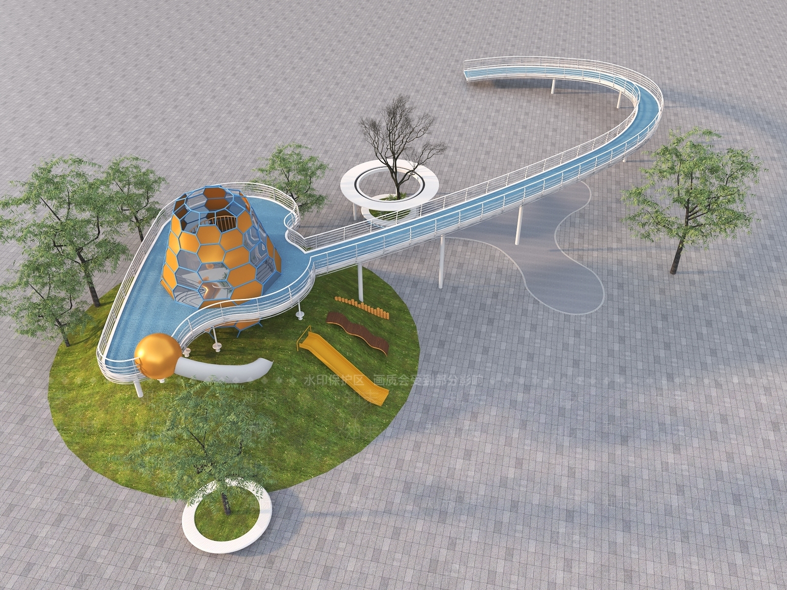 现代公园3D模型下载【ID:1186813007】