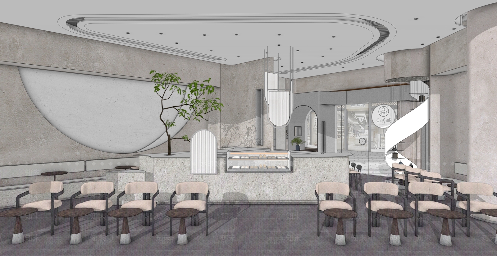 现代奶茶店SU模型下载【ID:1186814307】