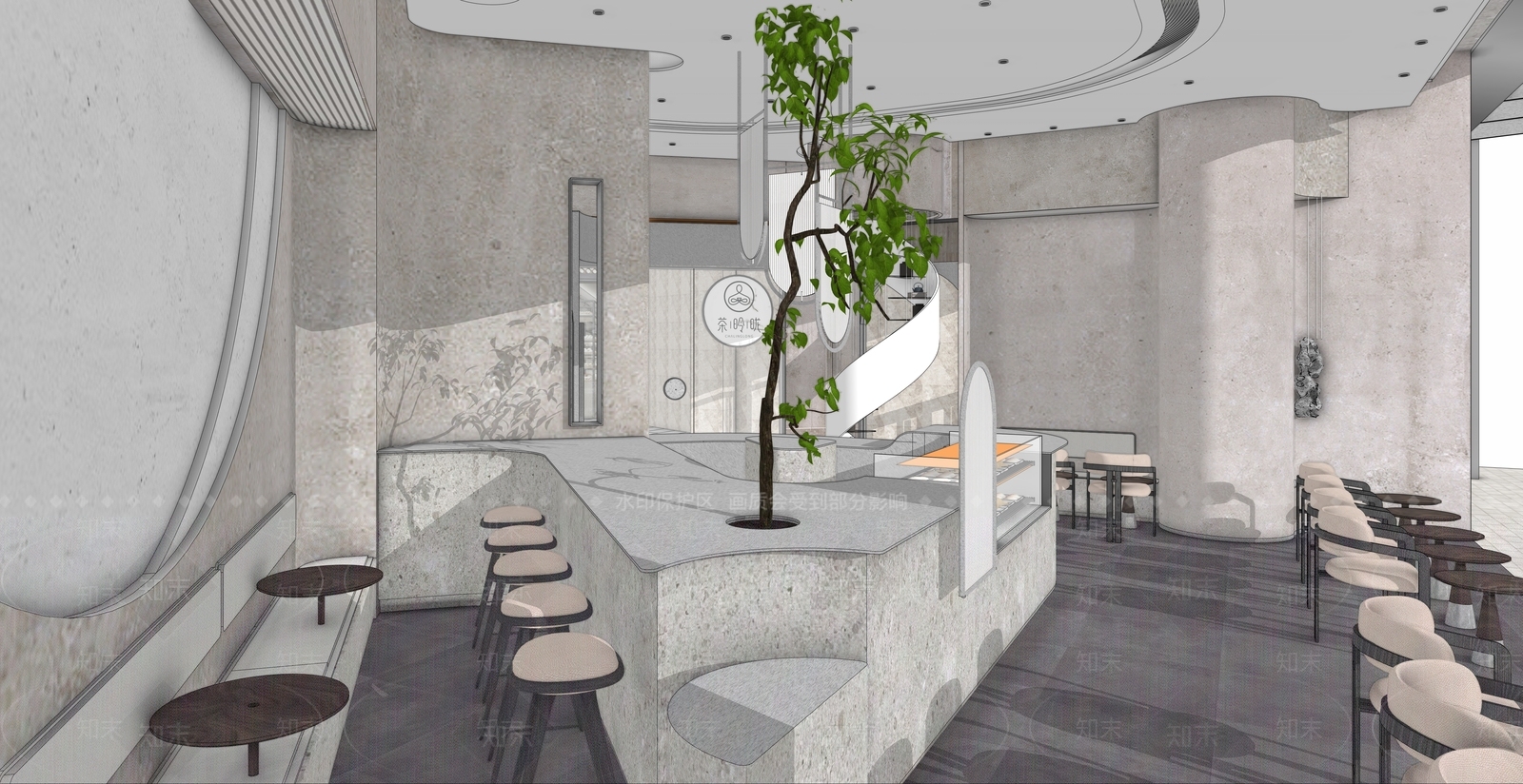 现代奶茶店SU模型下载【ID:1186814307】