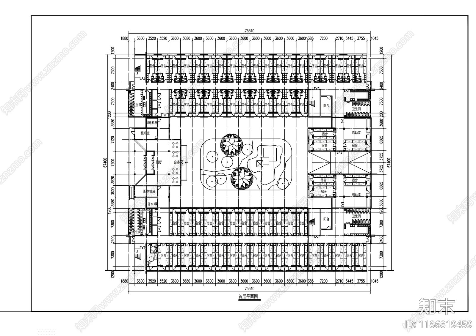 建筑平面图施工图下载【ID:1186819459】