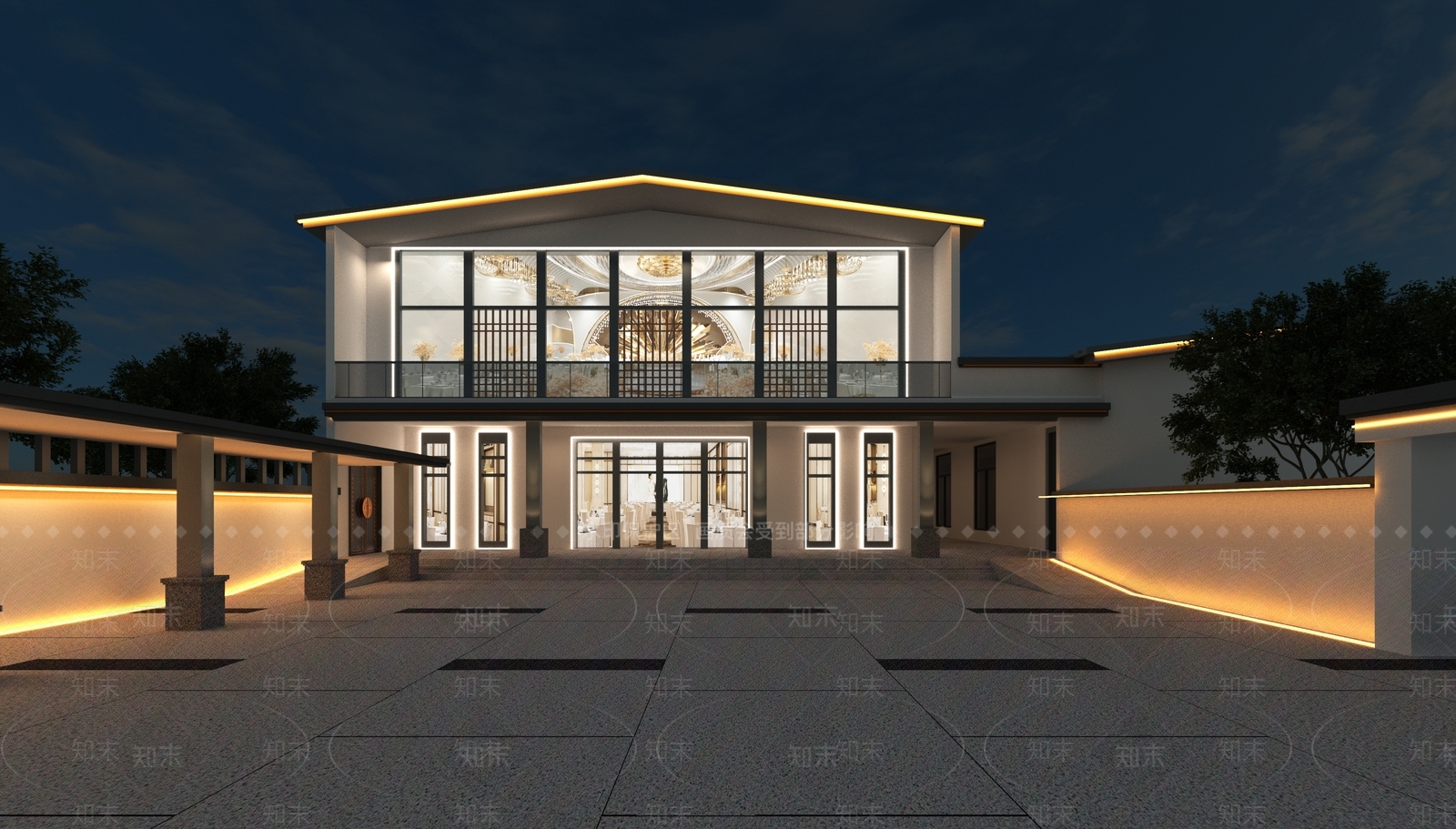 新中式其他建筑外观3D模型下载【ID:1186824674】