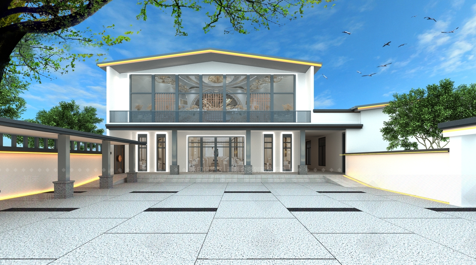 新中式其他建筑外观3D模型下载【ID:1186824674】