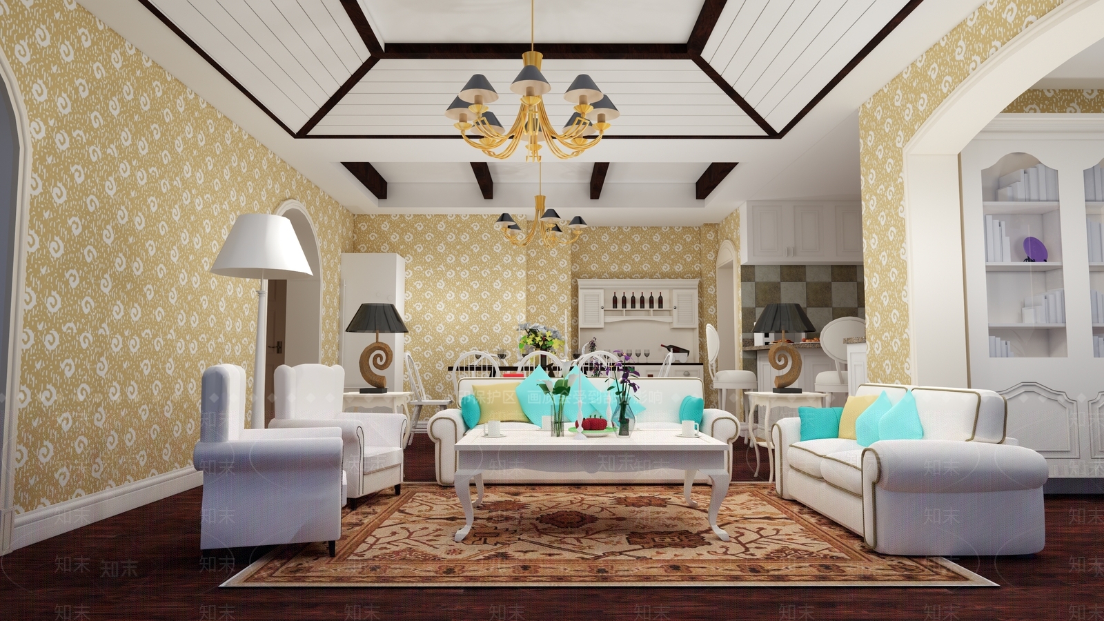 北欧简欧客餐厅SU模型下载【ID:1186827885】