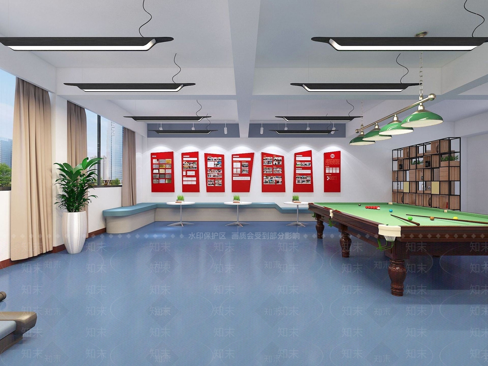 现代办公大厅3D模型下载【ID:1186826948】