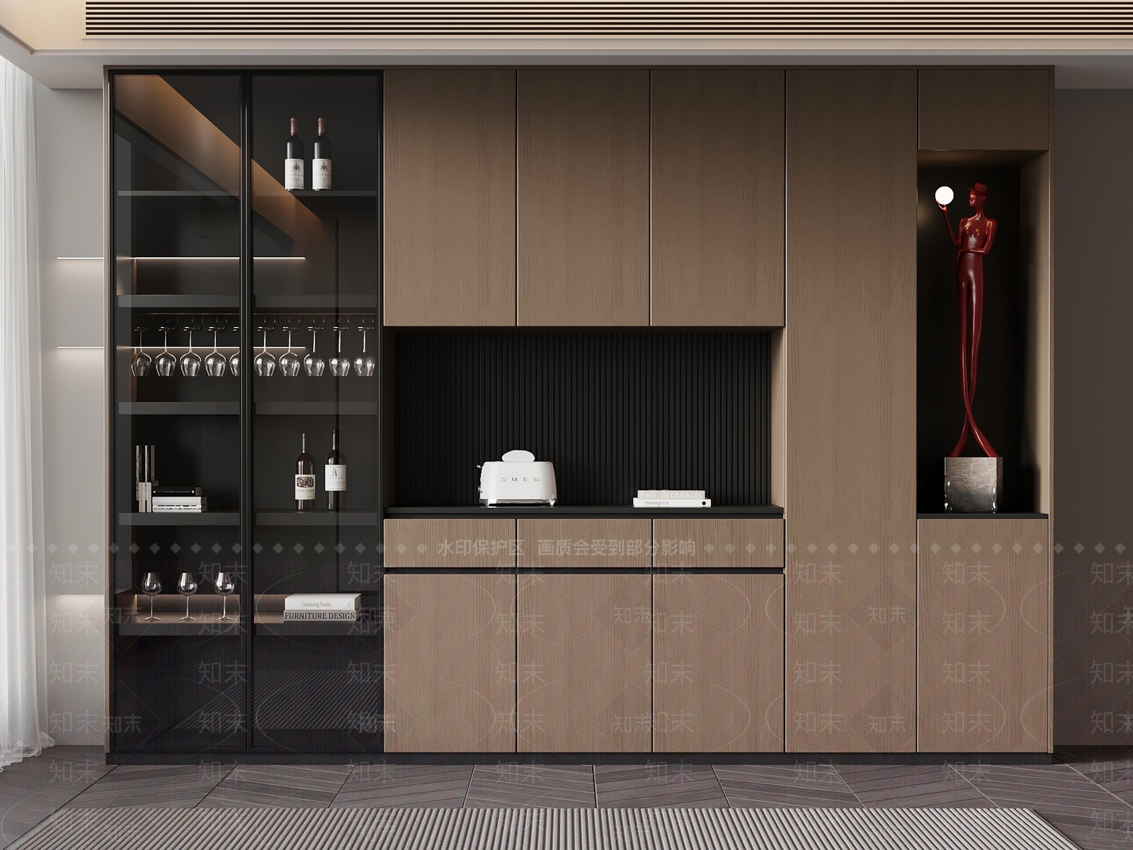 现代酒柜3D模型下载【ID:1186827579】
