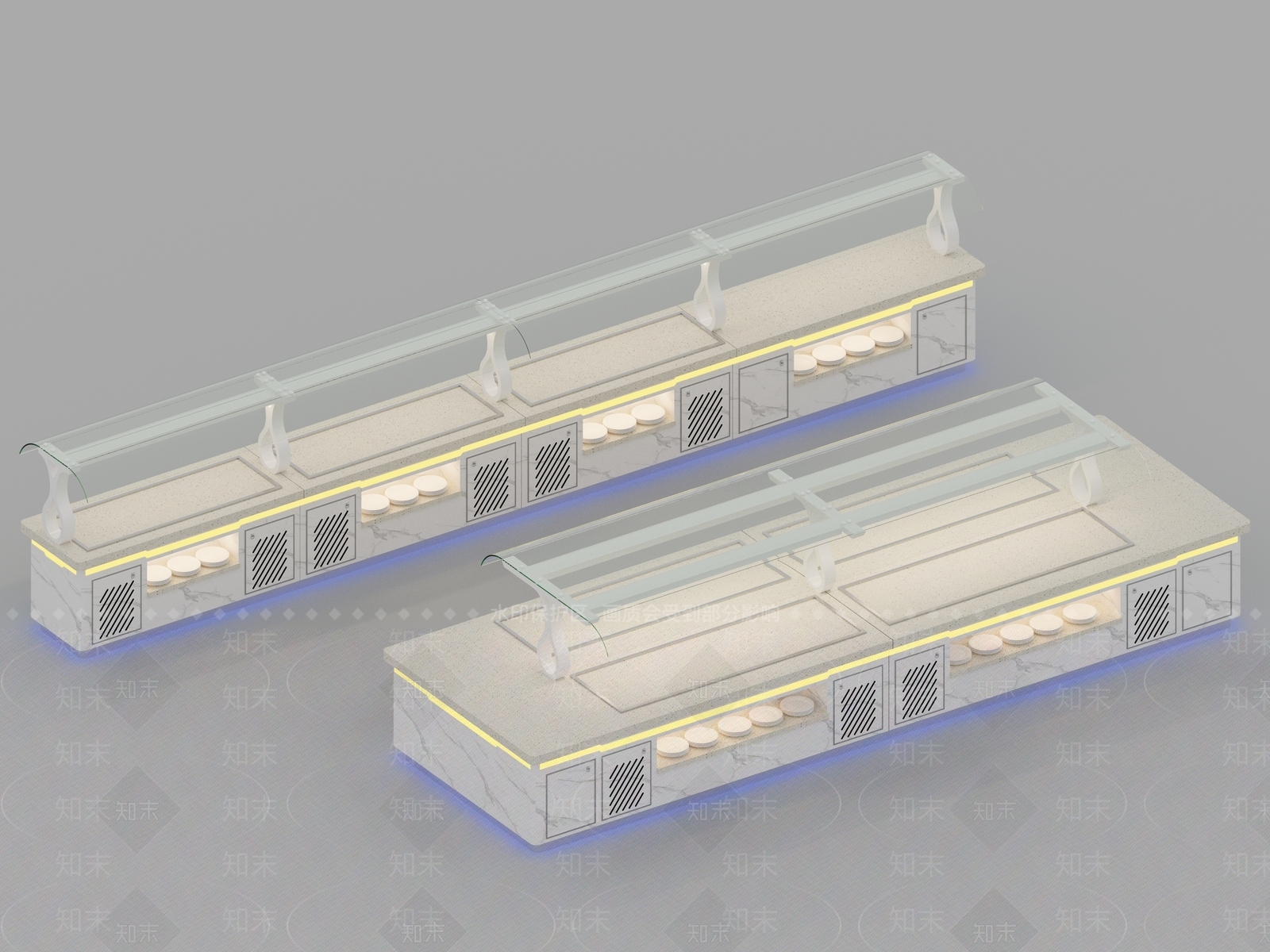现代简约自助餐厅3D模型下载【ID:1186830682】