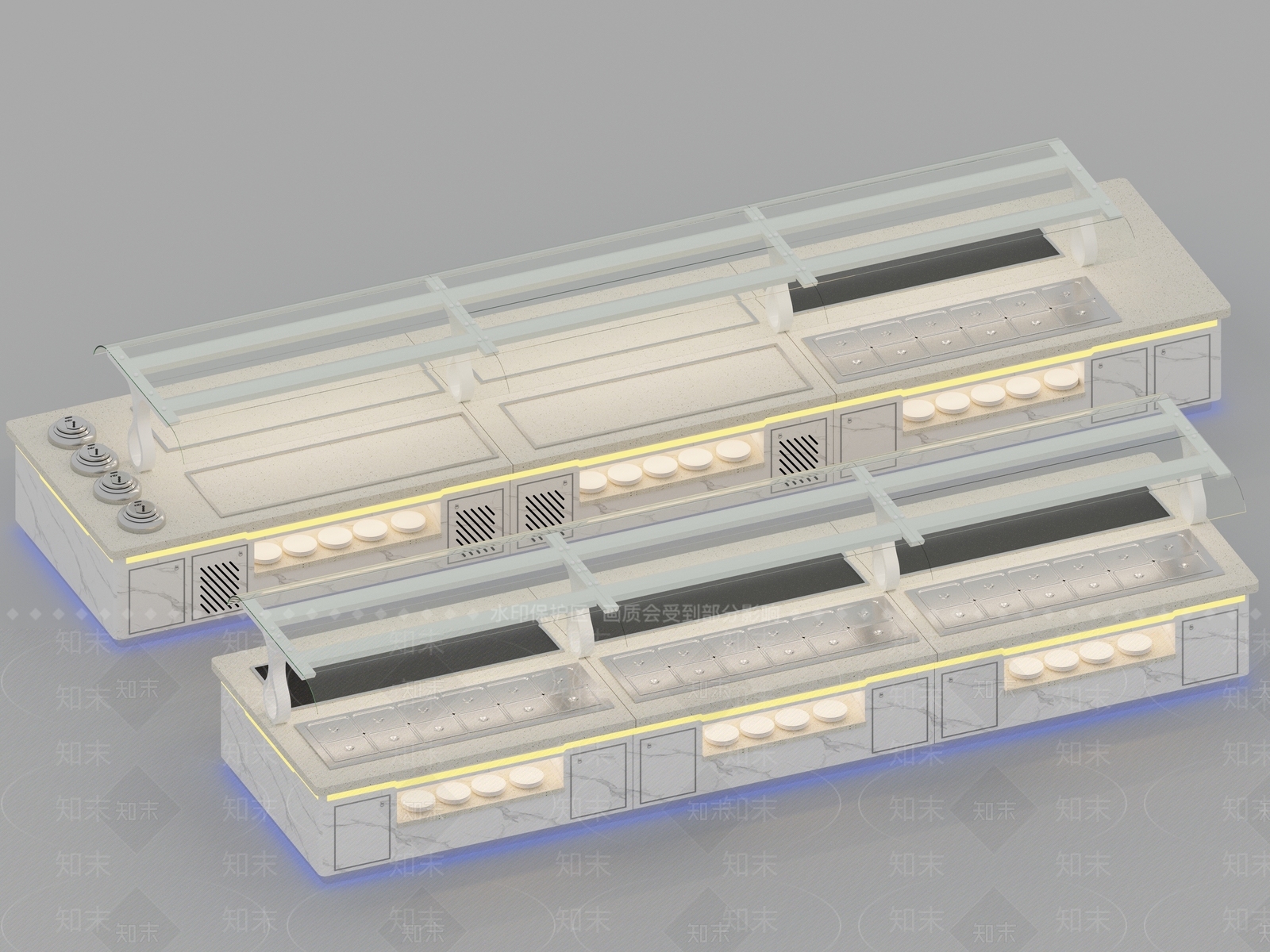 现代简约自助餐厅3D模型下载【ID:1186830682】