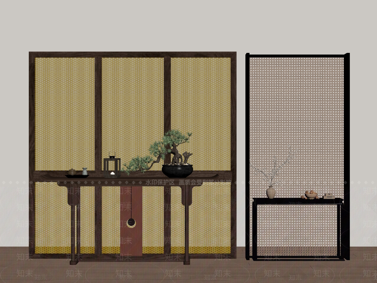 屏风SU模型下载【ID:1186830897】