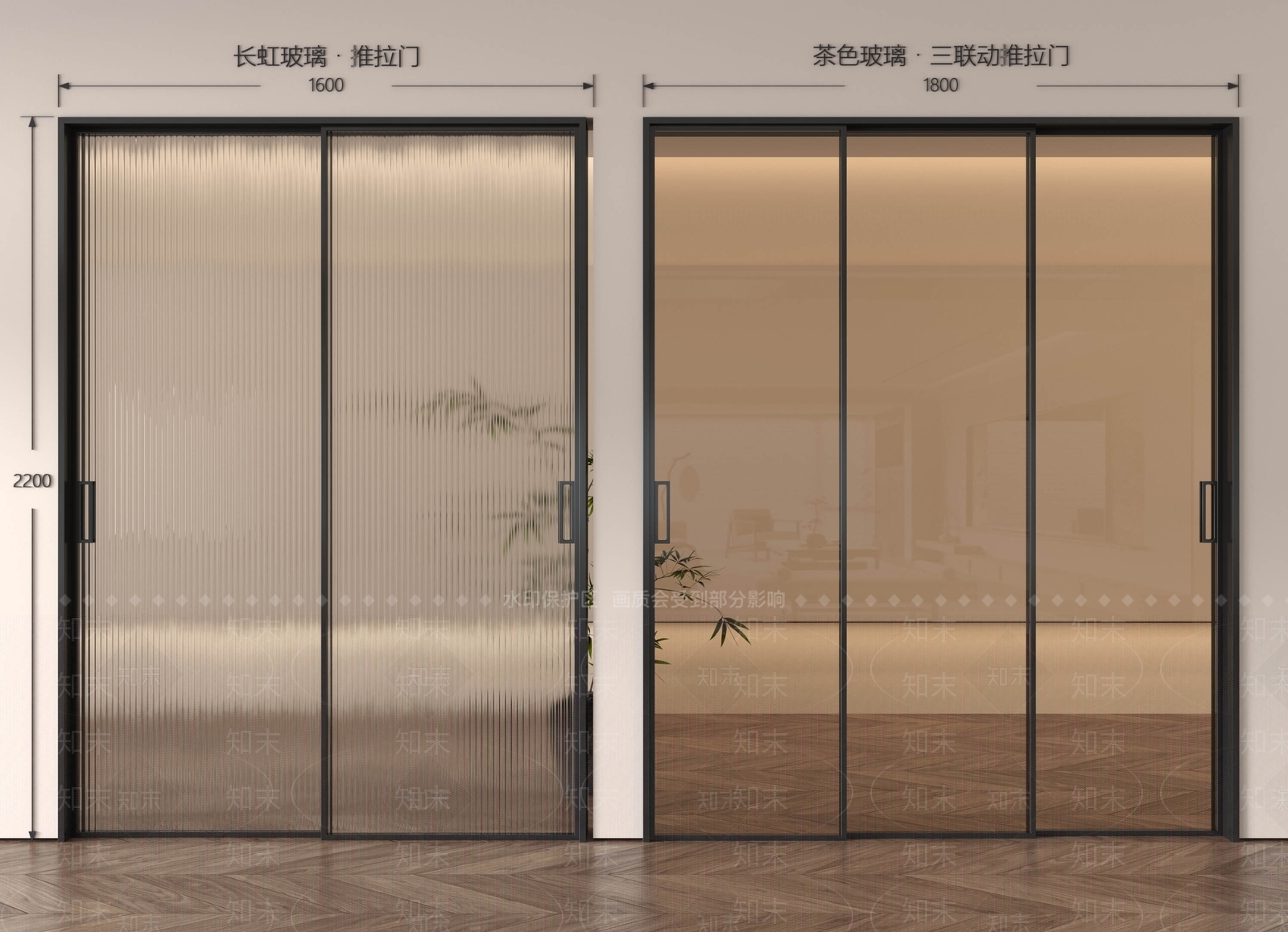 现代极简推拉门SU模型下载【ID:1186831889】