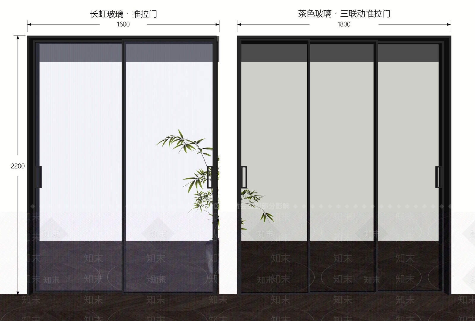 现代极简推拉门SU模型下载【ID:1186831889】