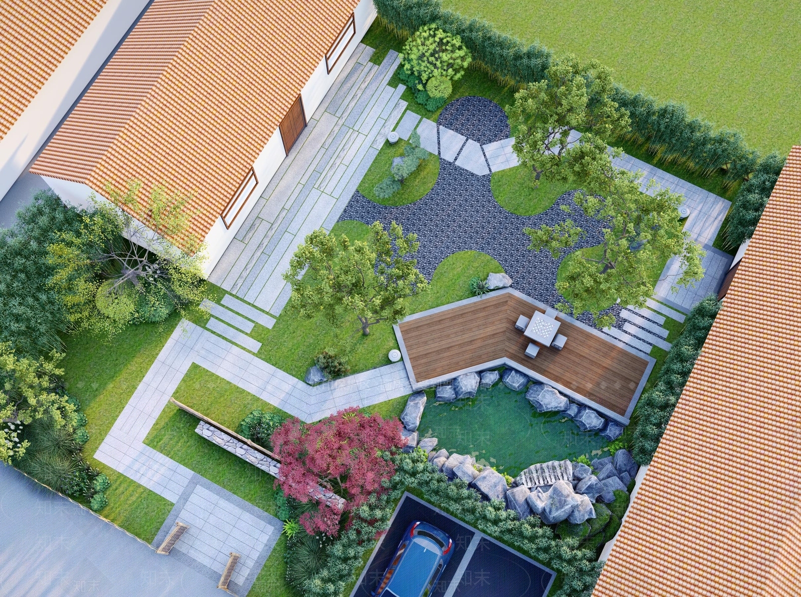 日式庭院SU模型下载【ID:1186833762】