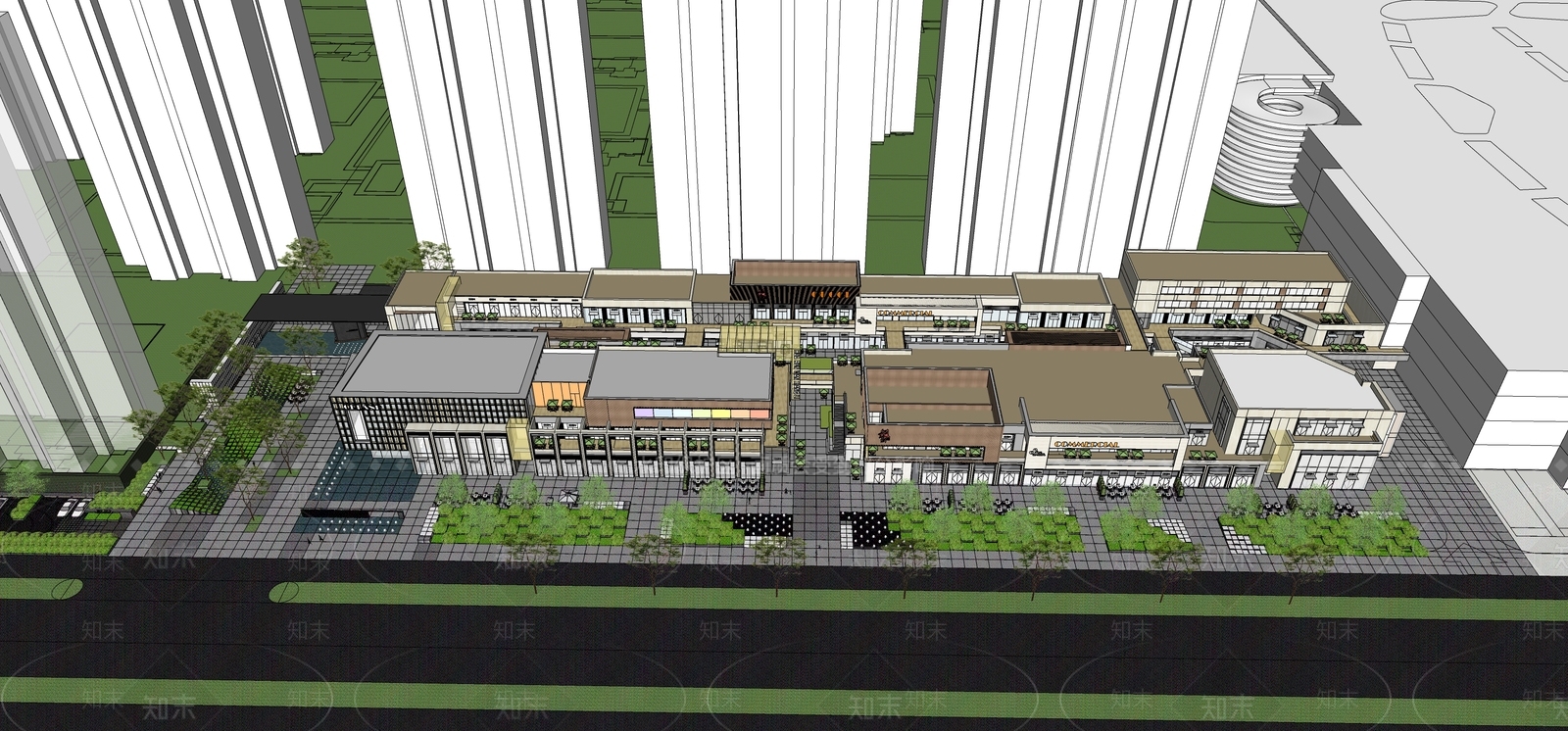商场建筑SU模型精品下载_SketchUp模型_知末网
