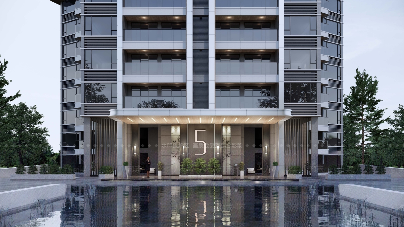 现代小区建筑SU模型下载【ID:1186837811】
