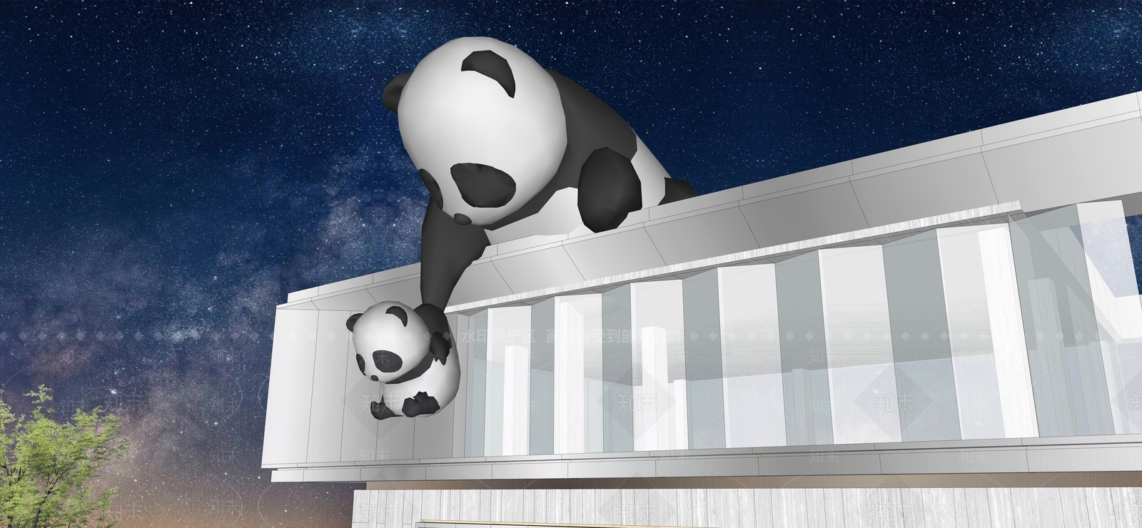 现代雕塑小品SU模型下载【ID:1186839326】