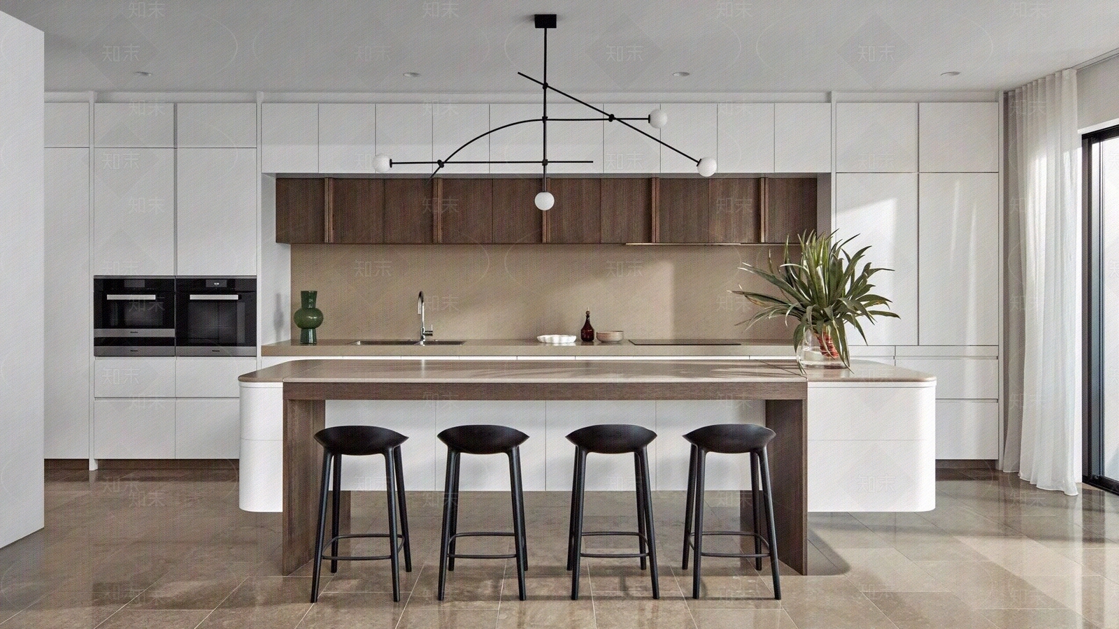 现代轻奢厨房贴图下载【ID:1186842237】