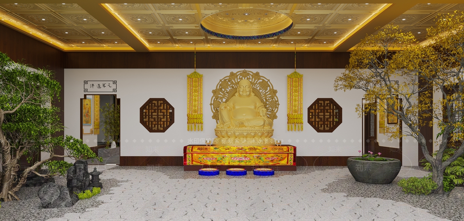 新中式古建3D模型下载【ID:1186844036】