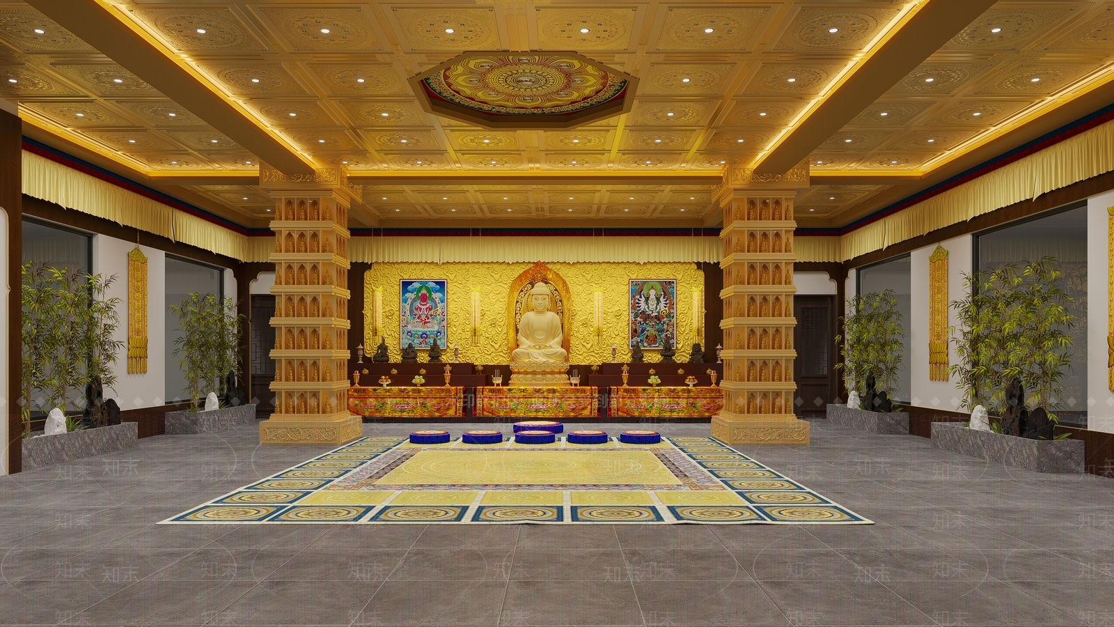 新中式中式古建3D模型下载【ID:1186844538】
