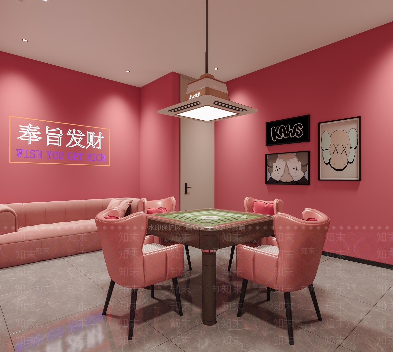 现代棋牌室3D模型下载【ID:1186844549】