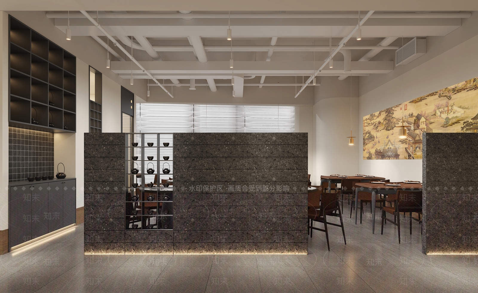 中式新中式中餐厅SU模型下载【ID:1186845417】