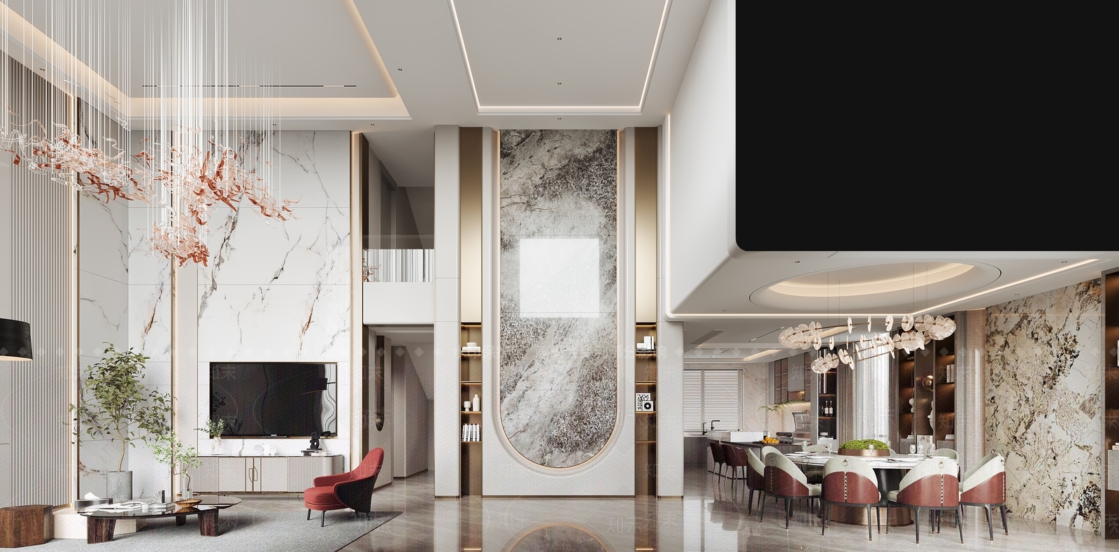 现代酒店大堂3D模型下载【ID:1215034610】