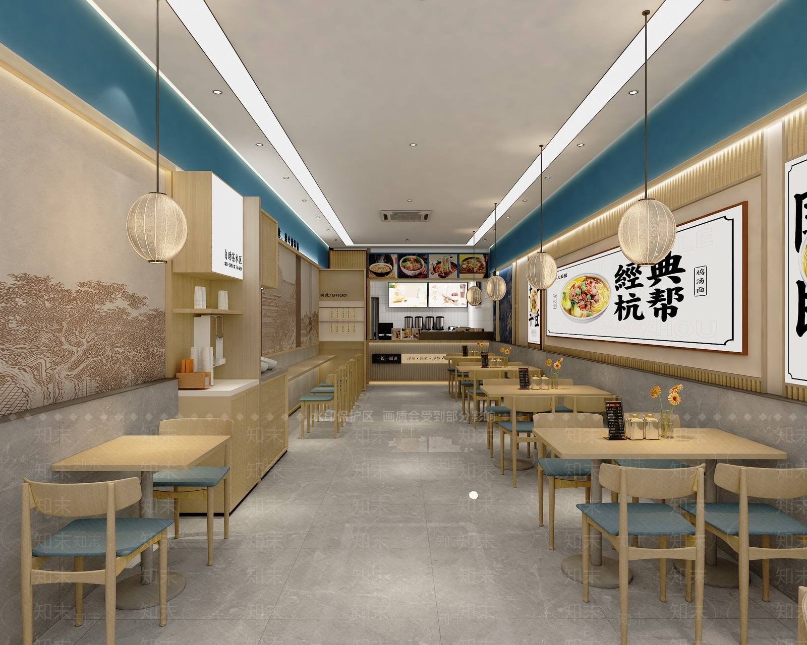 现代新中式中餐厅3D模型下载【ID:1186846061】