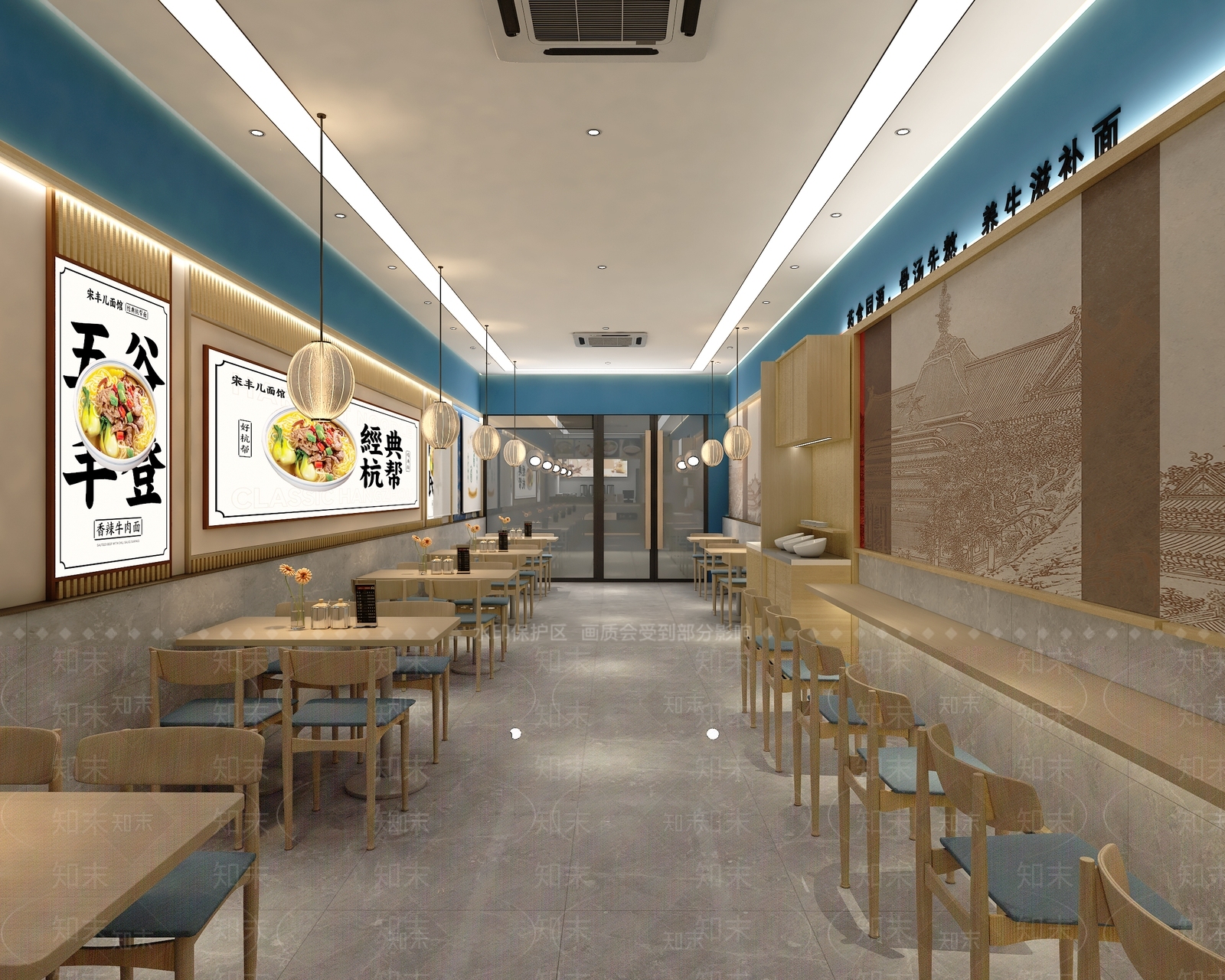现代新中式中餐厅3D模型下载【ID:1186846061】