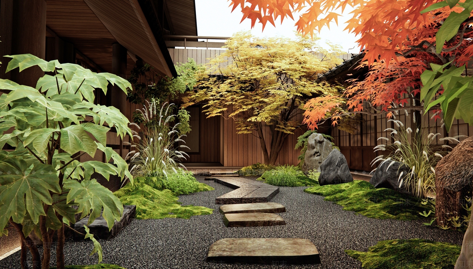 新中式庭院3D模型下载【ID:1186846966】