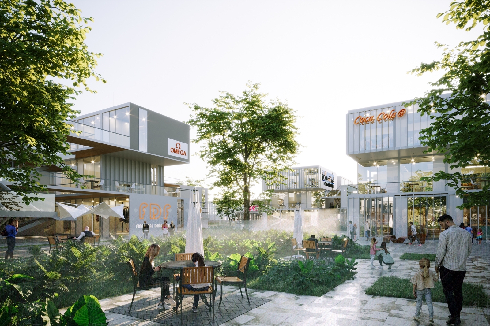 现代商业街3D模型下载【ID:1186848194】