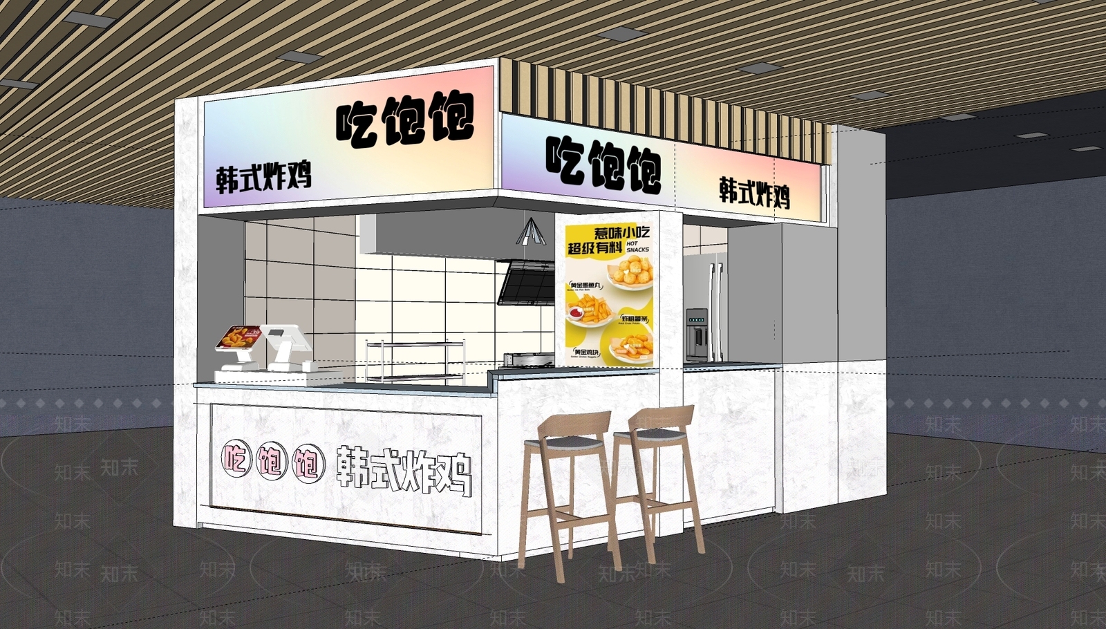 现代日式快餐店SU模型下载【ID:1186852432】
