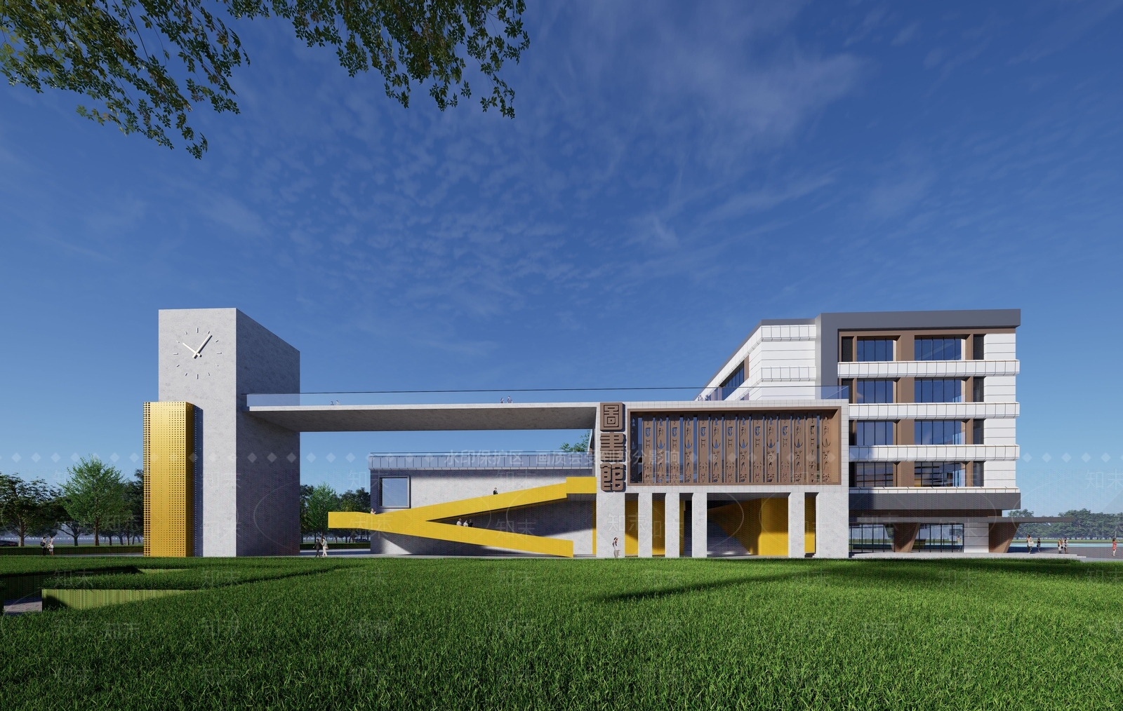 现代学校建筑SU模型下载【ID:1186959121】