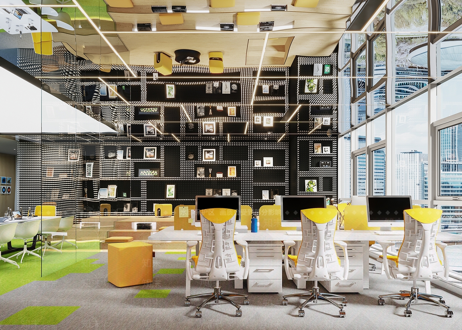 现代办公大厅3D模型下载【ID:1186857340】