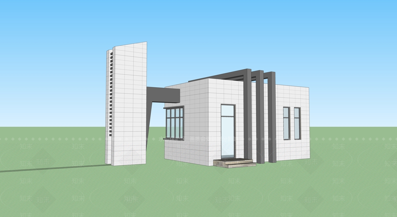 现代小公建SU模型下载【ID:1186857632】