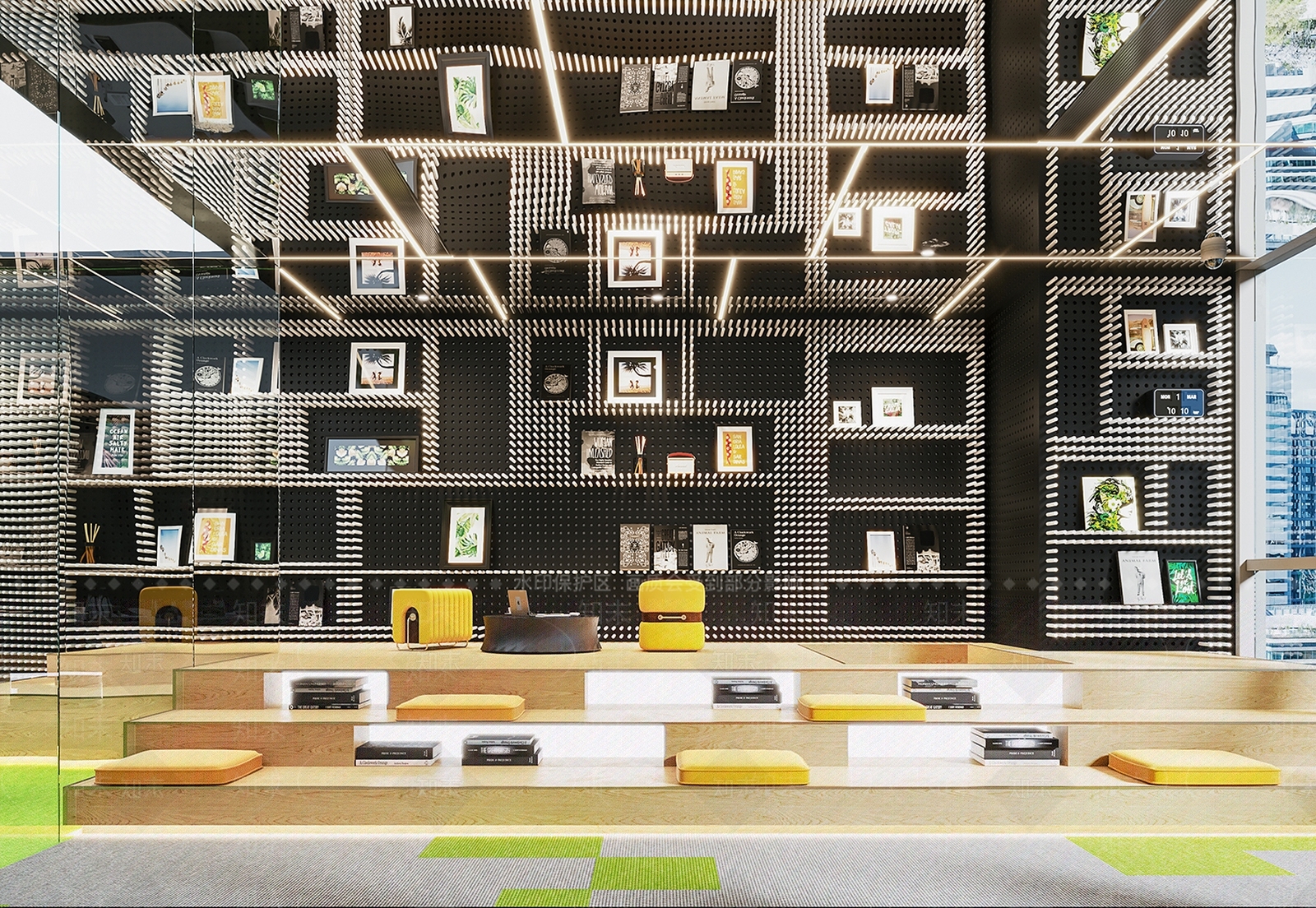 现代办公大厅3D模型下载【ID:1186857340】