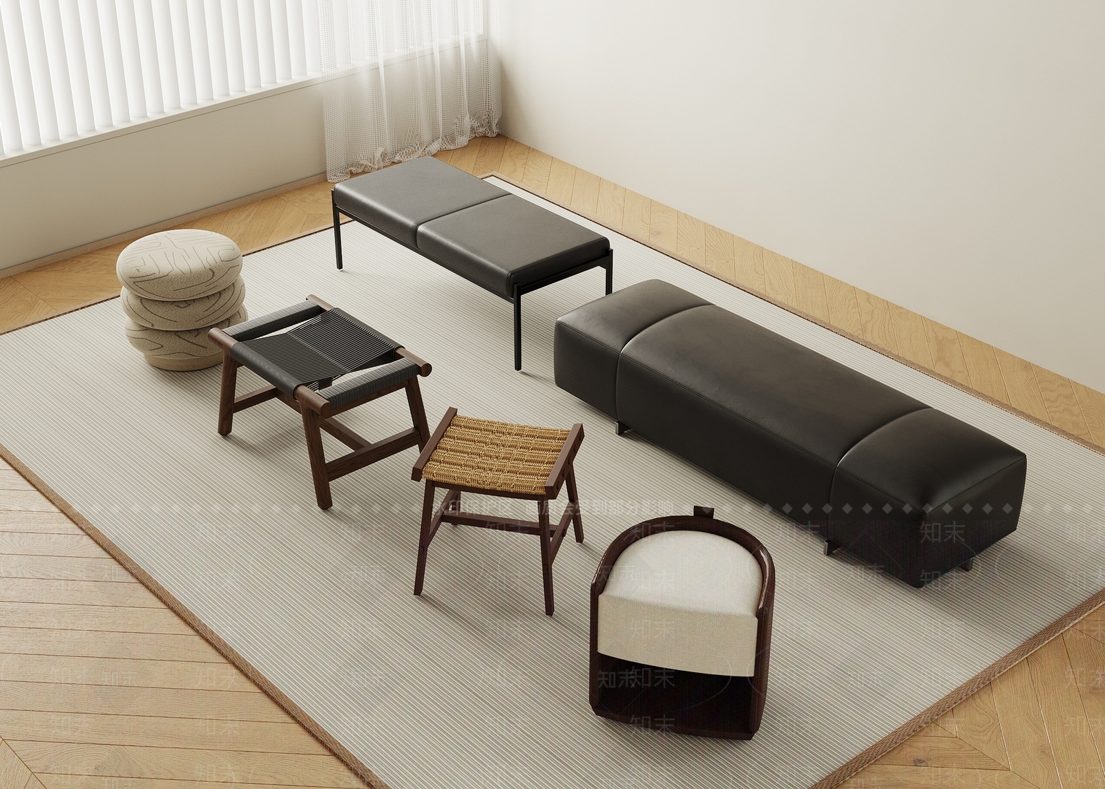现代其他凳子SU模型下载【ID:1186858198】