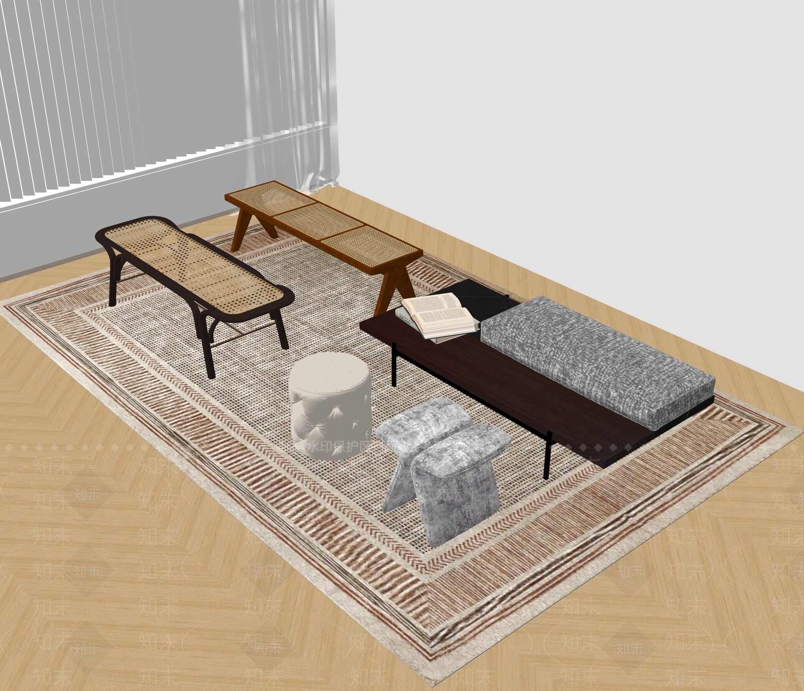 现代其他凳子SU模型下载【ID:1186858583】