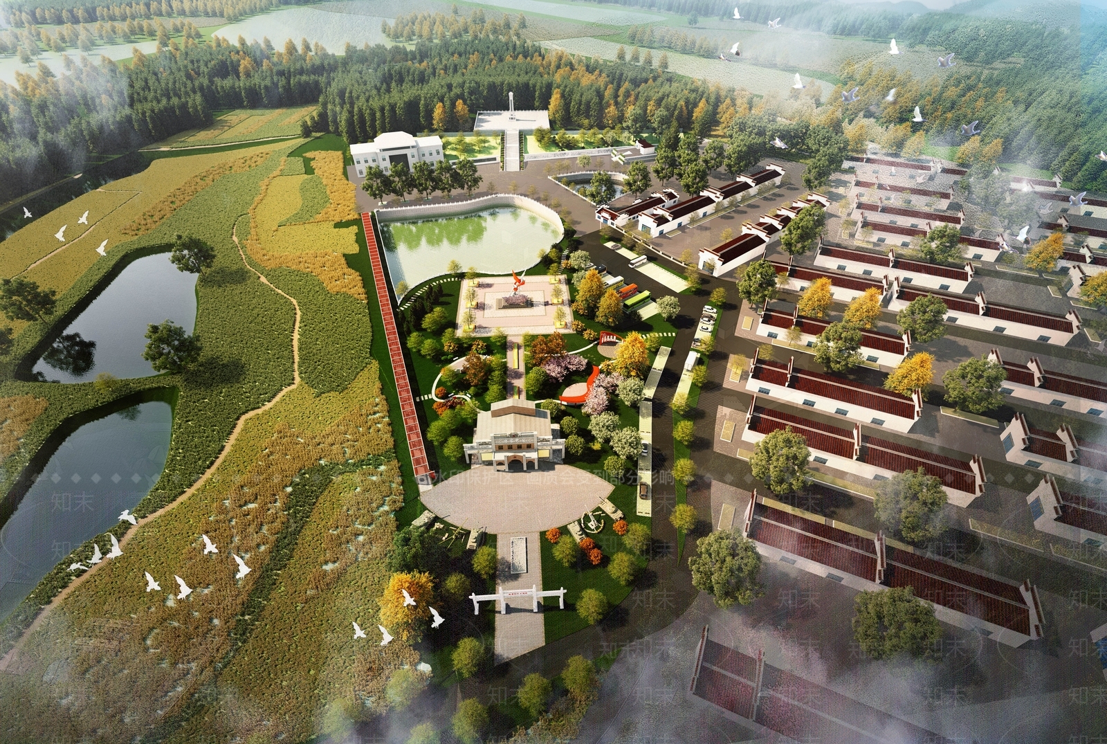 新中式现代乡村公园SU模型下载【ID:1186863376】