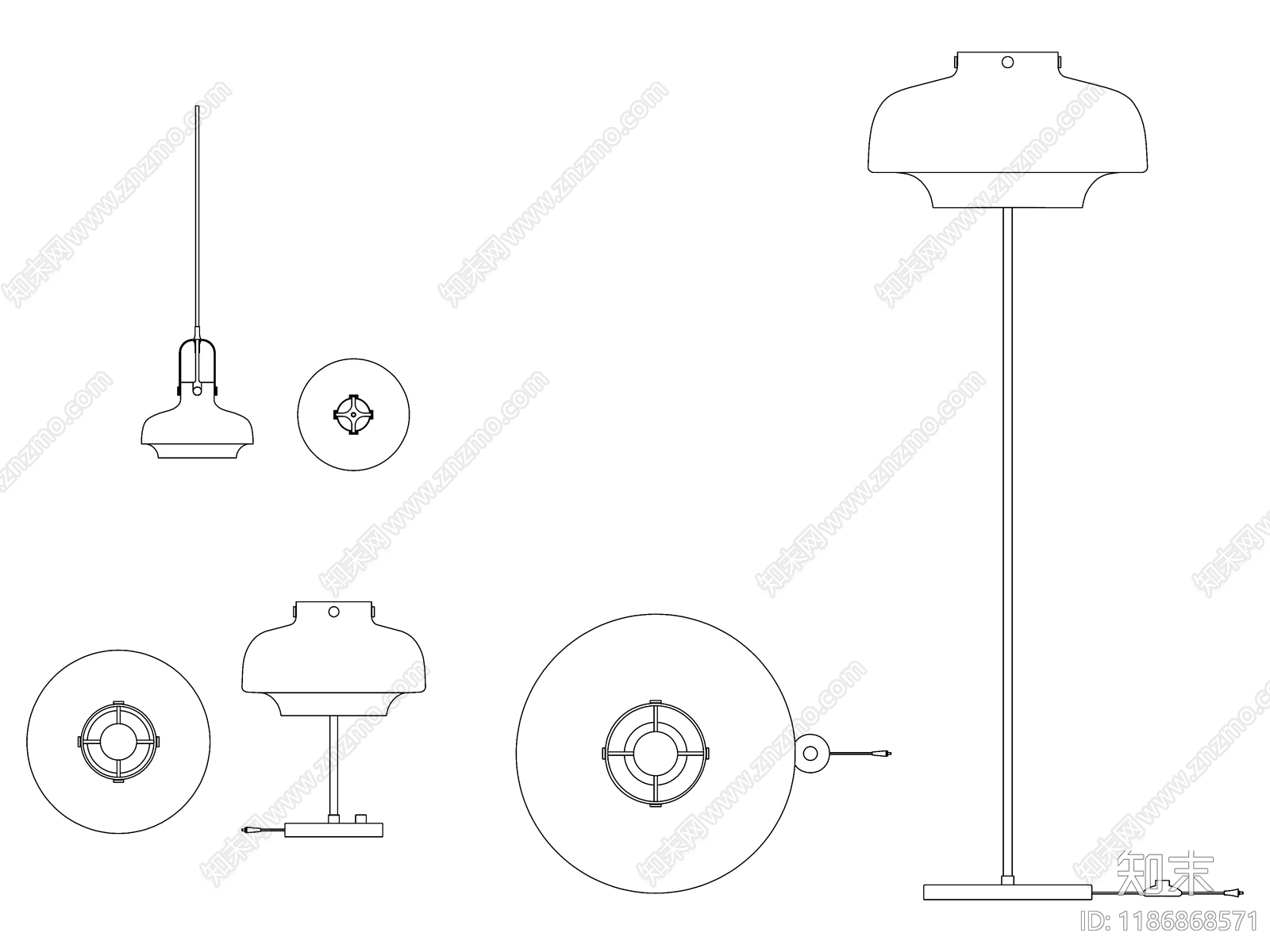 复古灯具图库施工图下载【ID:1186868571】