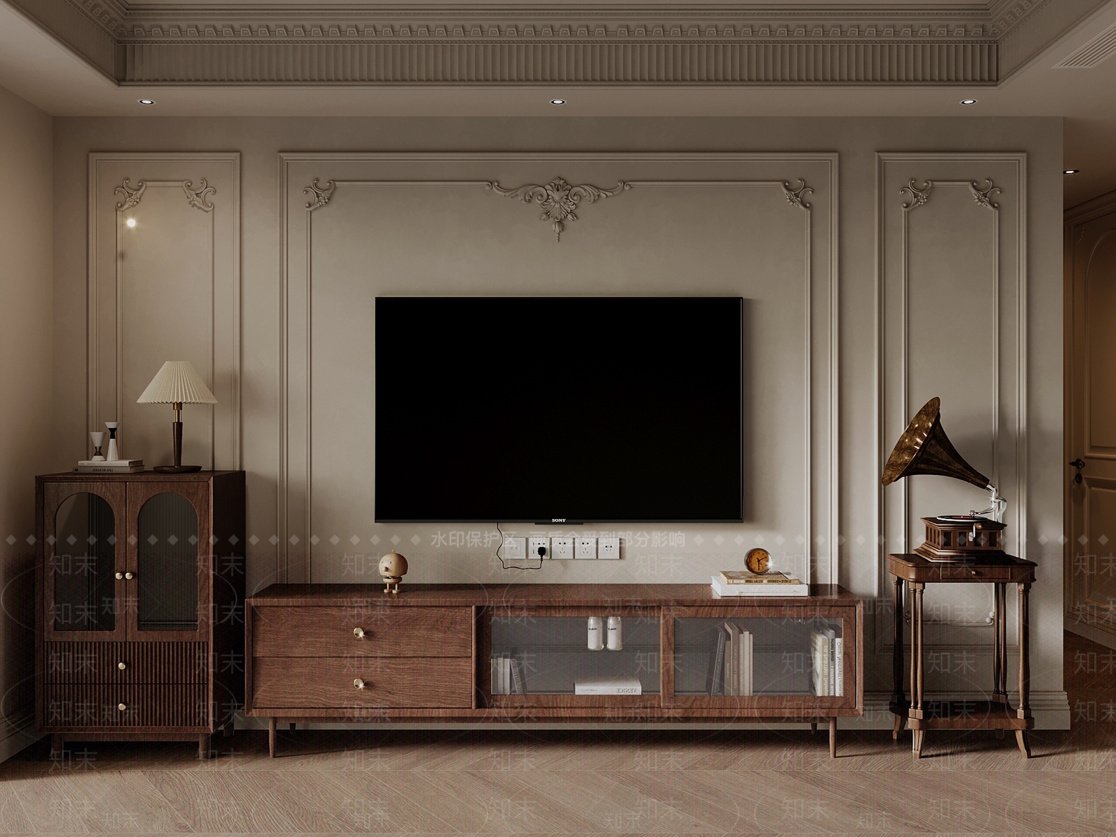 法式中古电视柜SU模型下载【ID:1186868960】