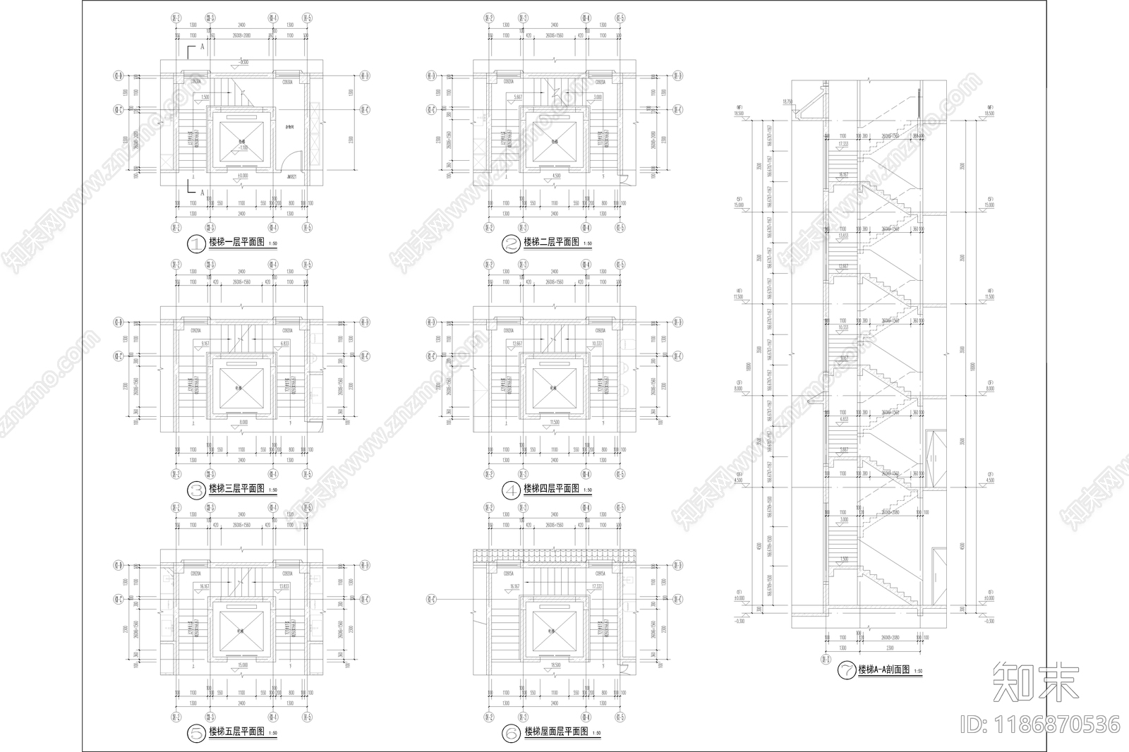 现代简约办公楼建筑cad施工图下载【ID:1186870536】