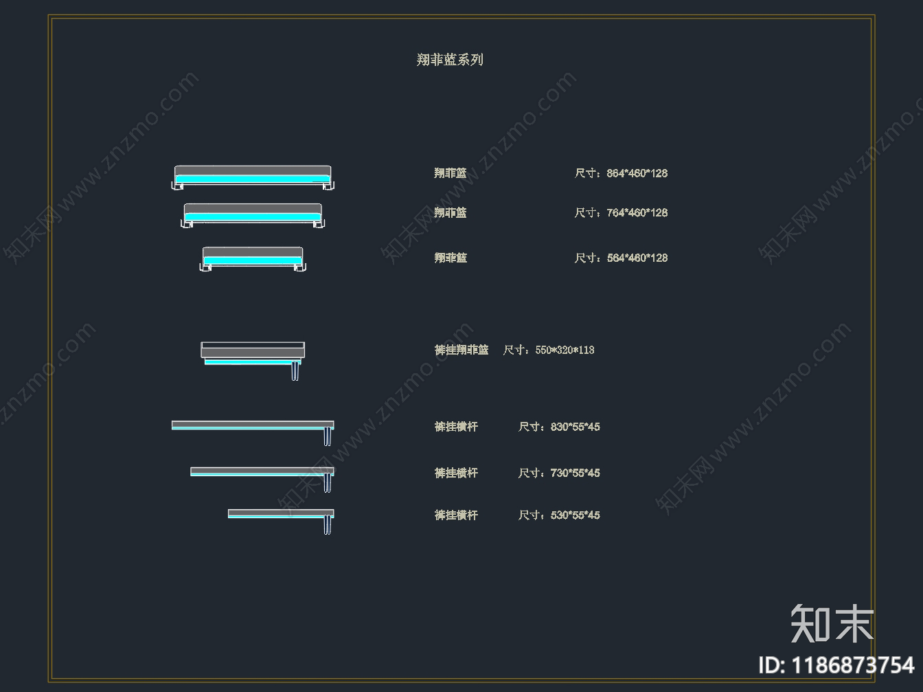 现代柜子cad施工图下载【ID:1186873754】