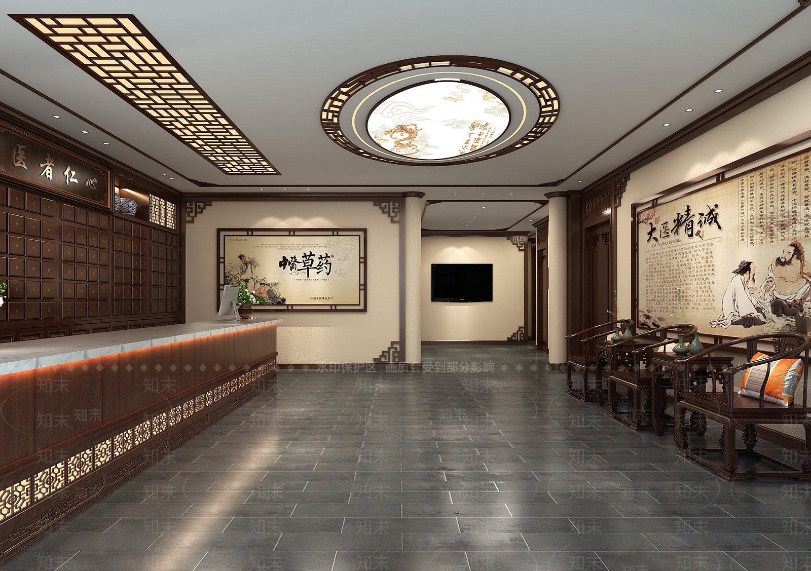 中式新中式其他商业空间3D模型下载【ID:1186876625】