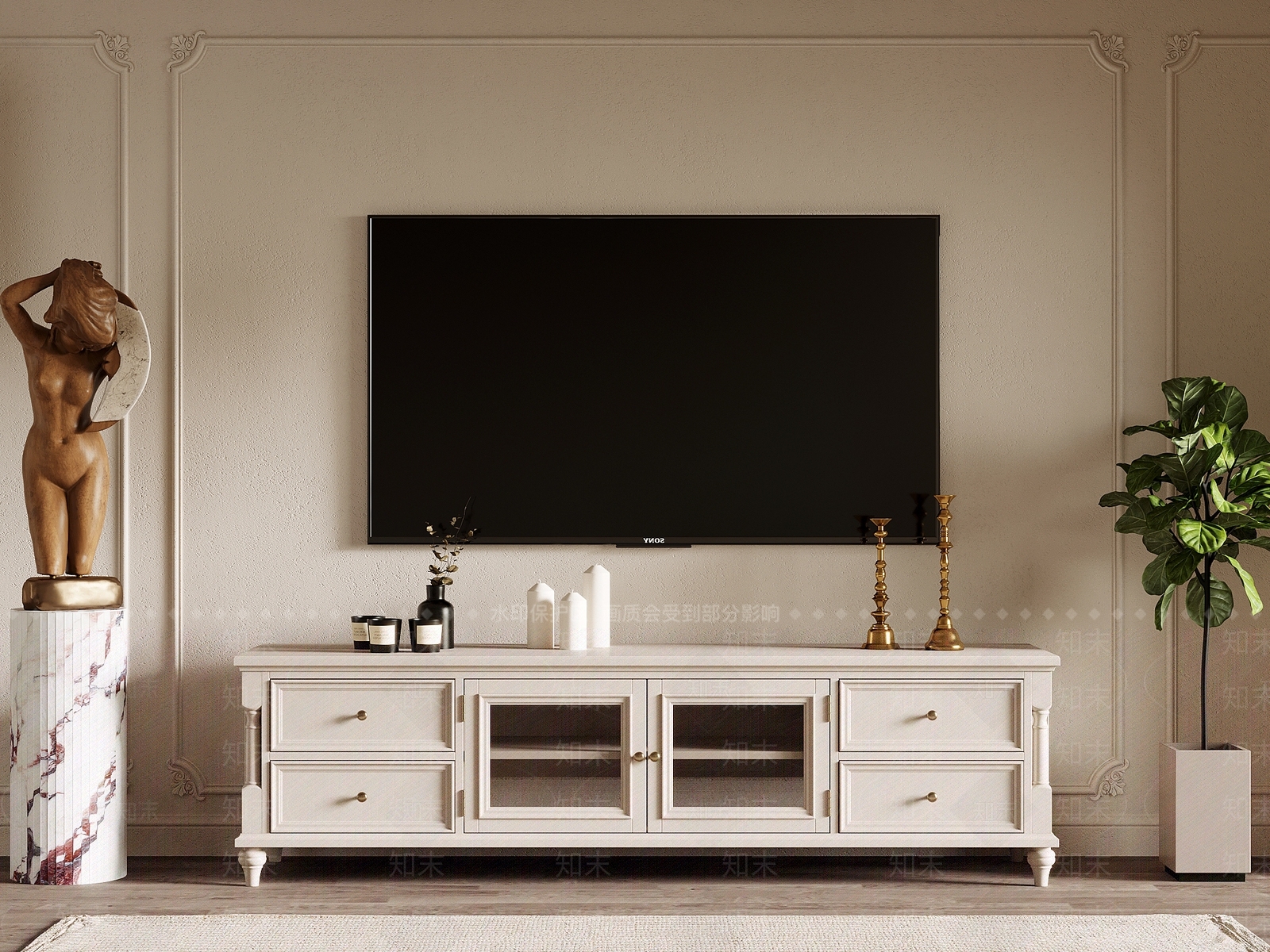 法式电视柜SU模型下载【ID:1186876972】
