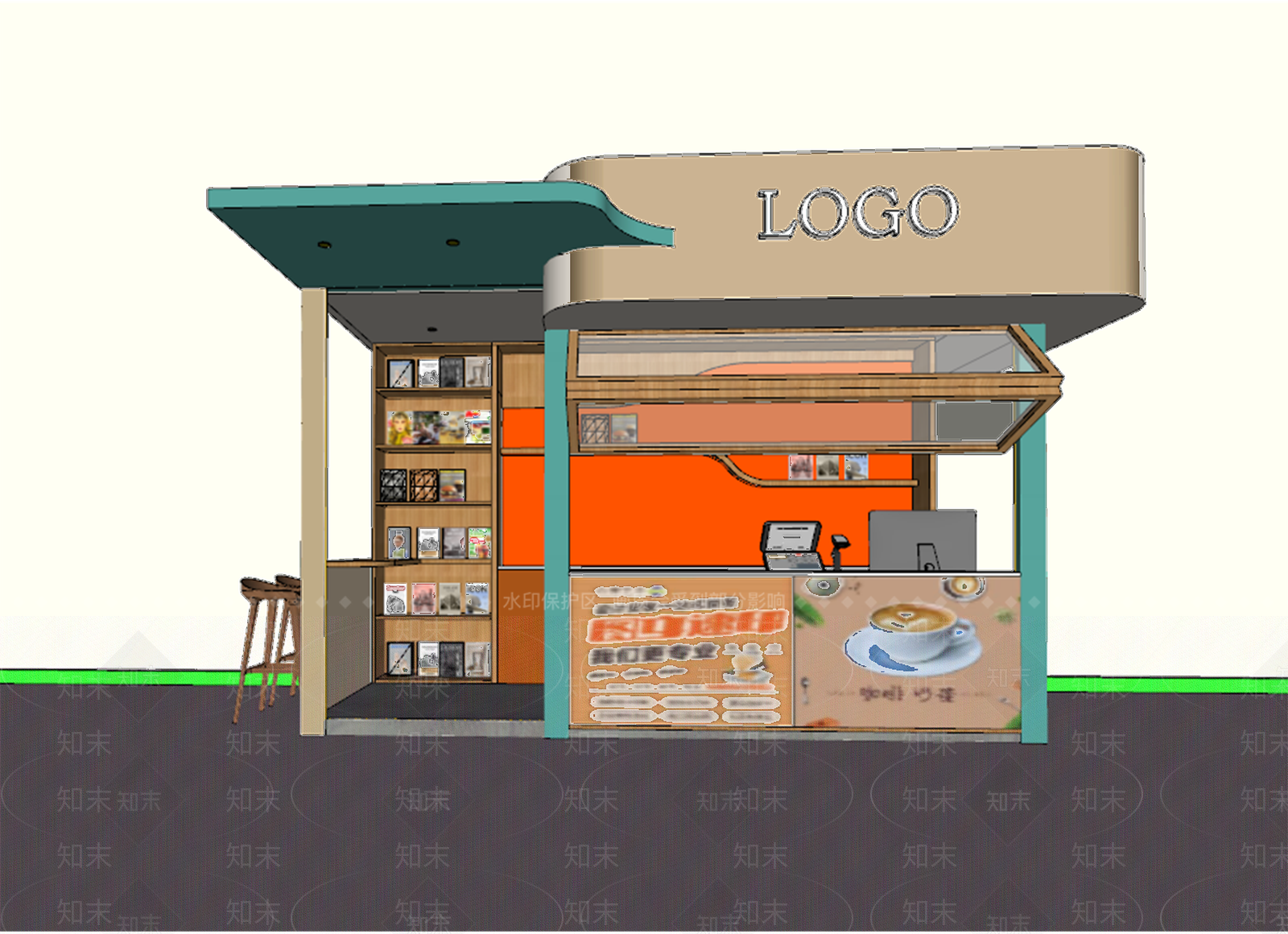 现代书店SU模型下载【ID:1186877660】