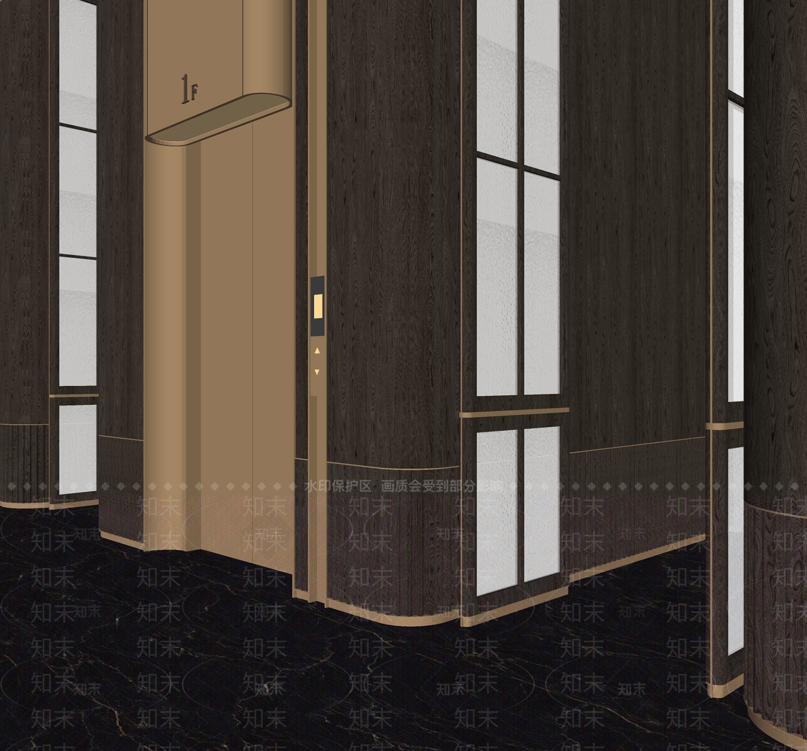 现代电梯厅SU模型下载【ID:1186880520】