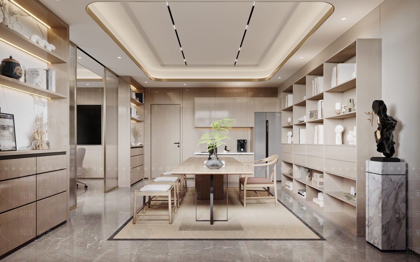 新中式其他办公空间3D模型下载【ID:1186880966】