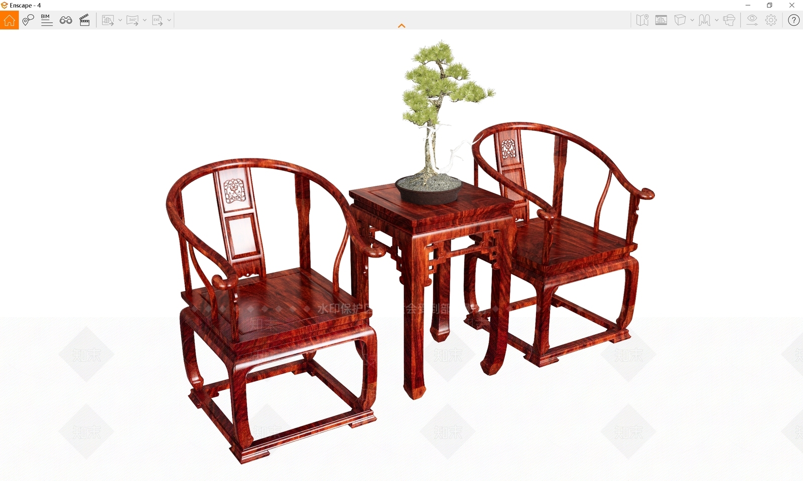 新中式中式休闲椅SU模型下载【ID:1186884226】