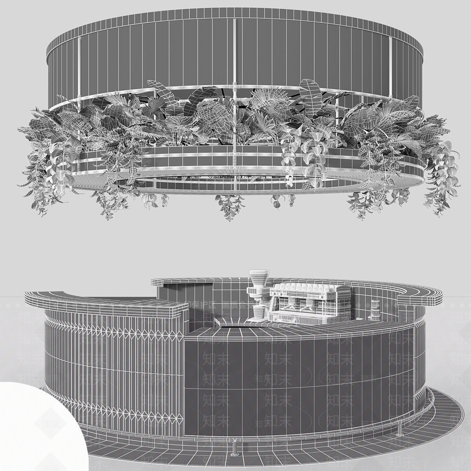 现代意式吧台3D模型下载【ID:1186887164】