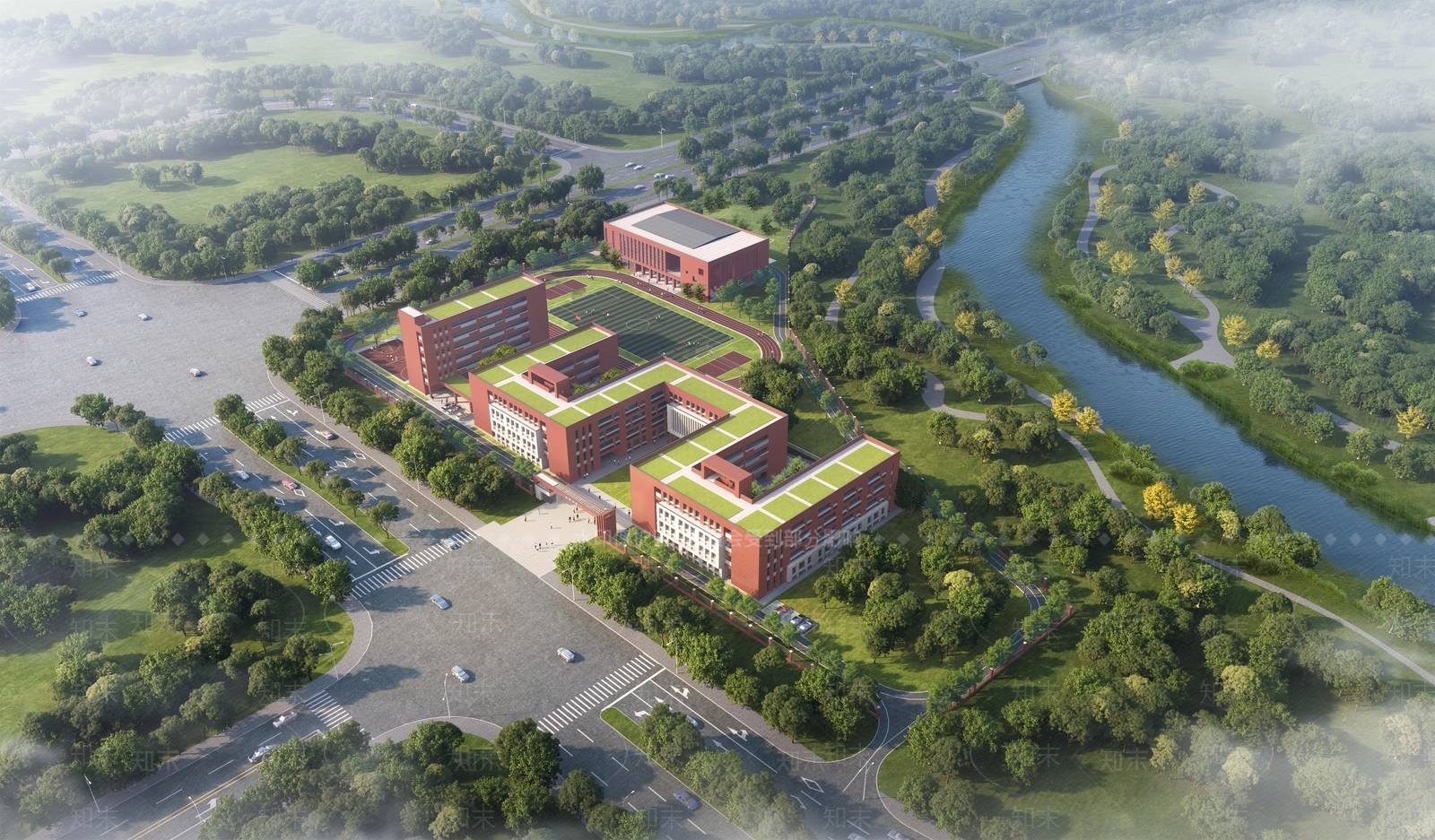 现代极简学校建筑SU模型下载【ID:1186888838】