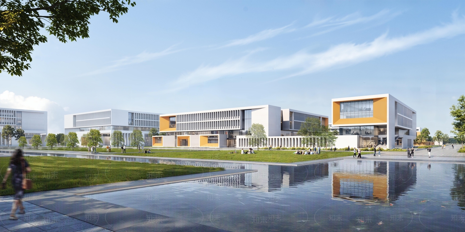 现代新中式学校建筑SU模型下载【ID:1186889868】
