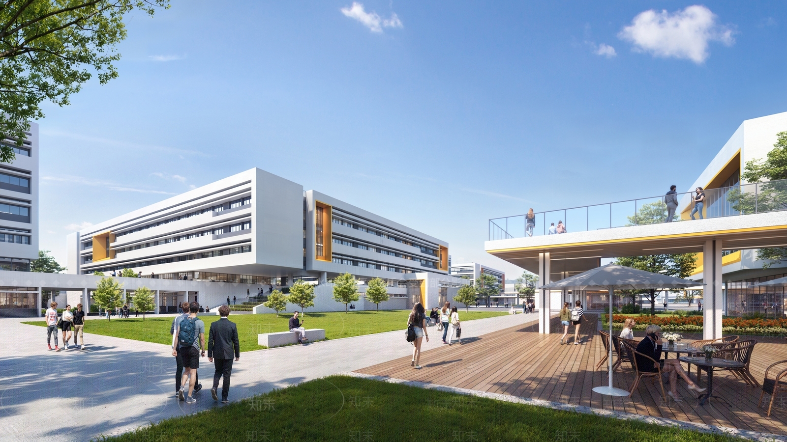 现代新中式学校建筑SU模型下载【ID:1186889868】